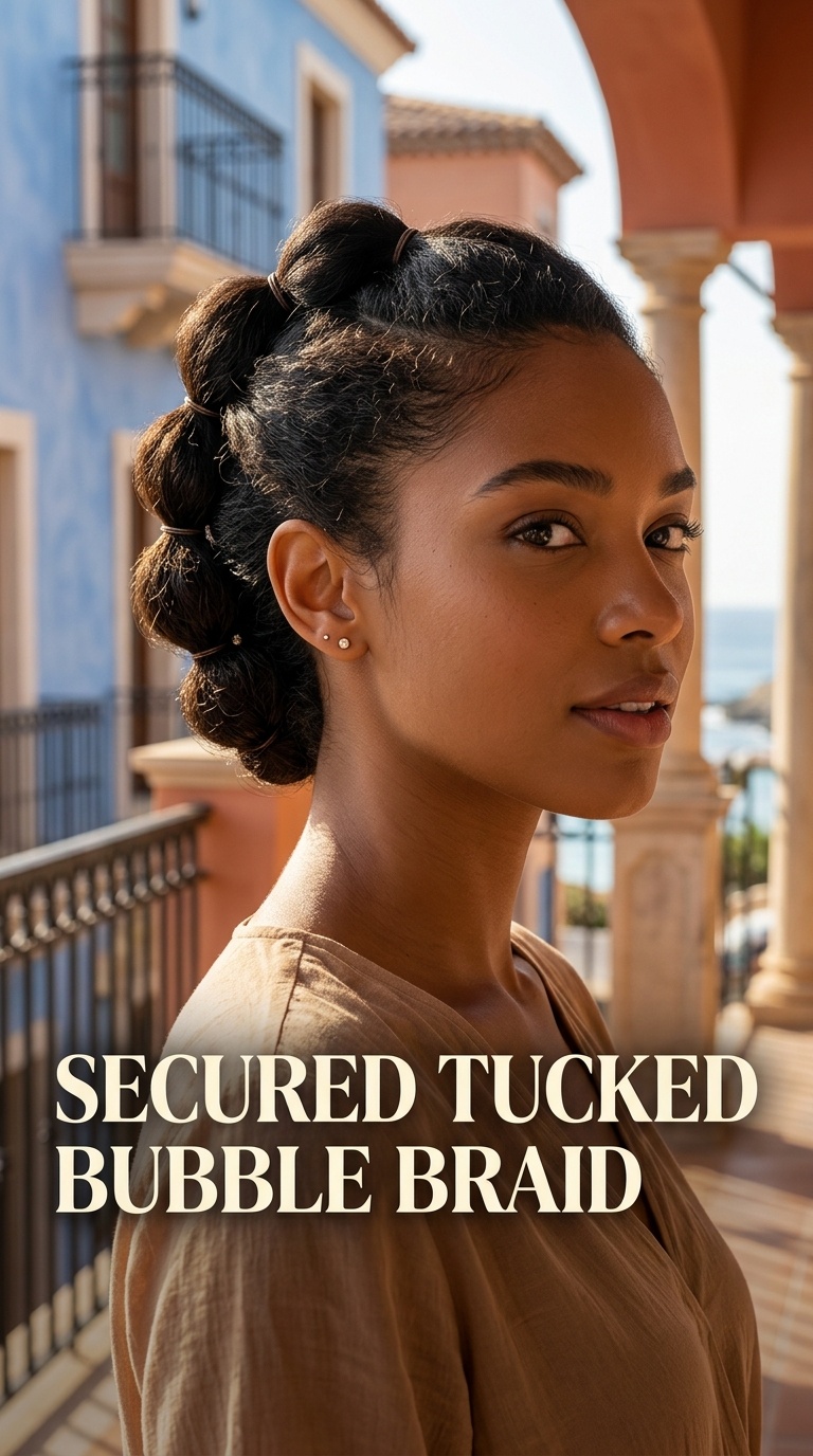 Secured Tucked Bubble Braid