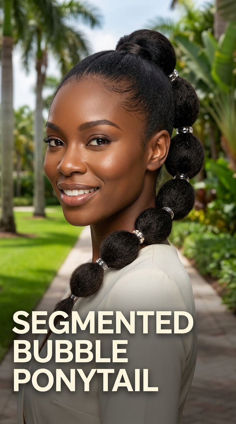 Segmented Bubble Ponytail