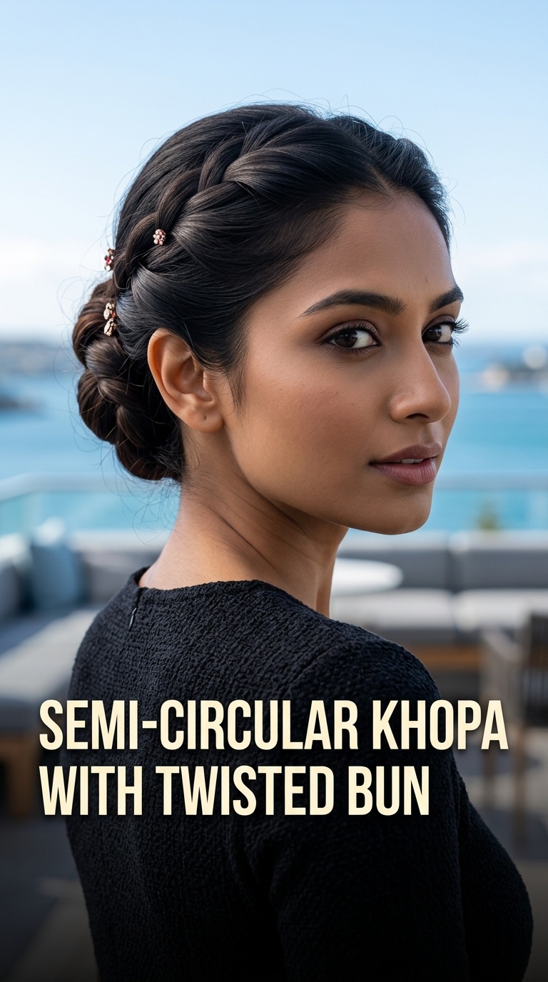 Semi-Circular Khopa with Twisted Bun