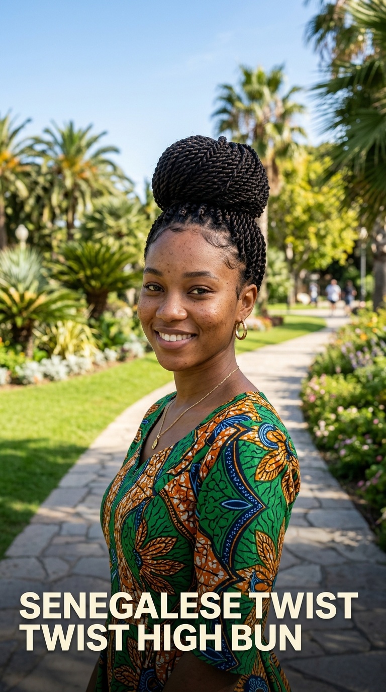 Senegalese Twist High Bun