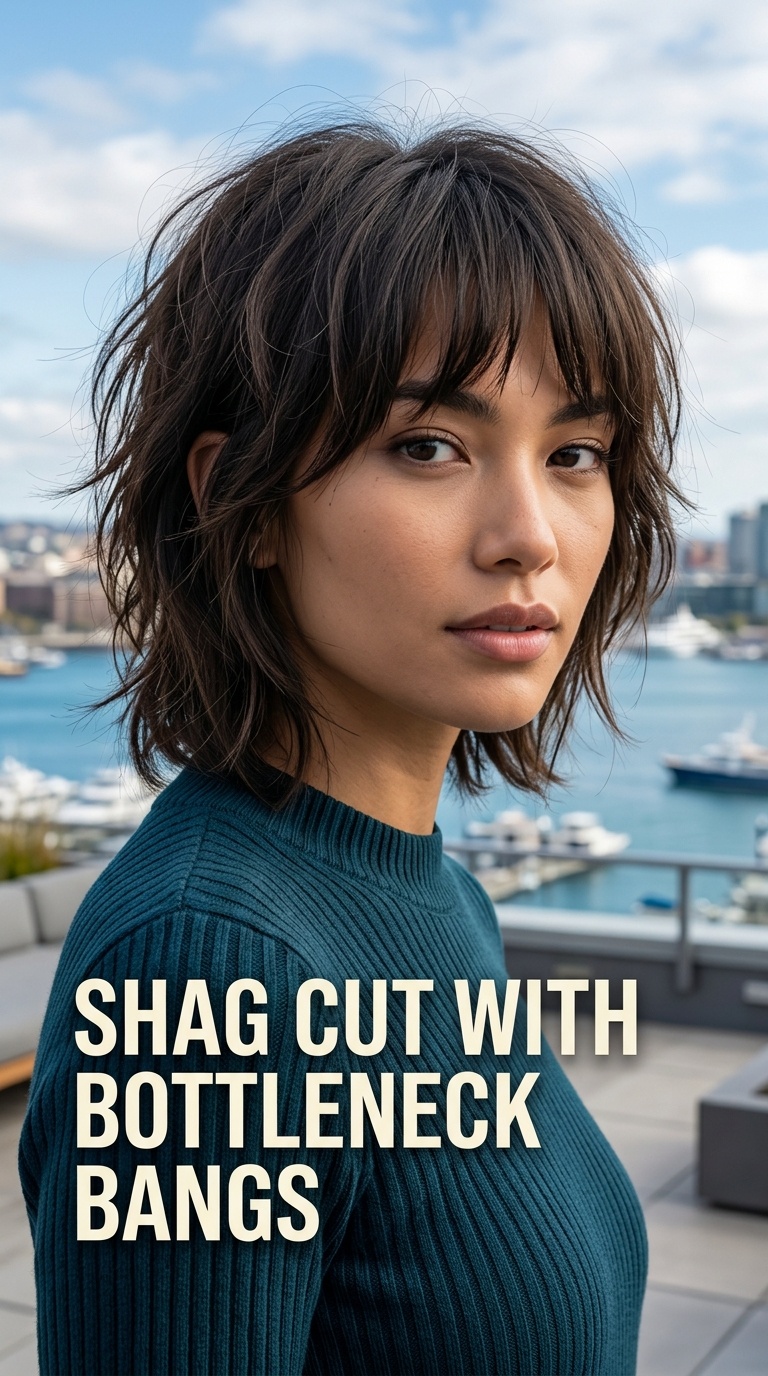 Shag Cut with Bottleneck Bangs