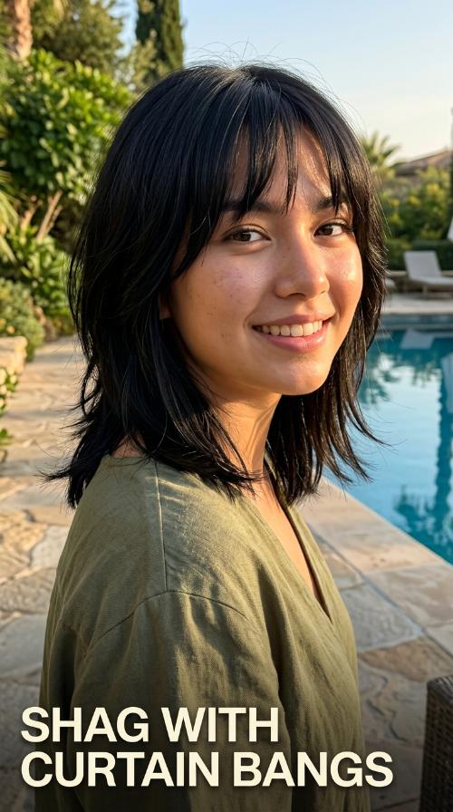 Shag with Curtain Bangs