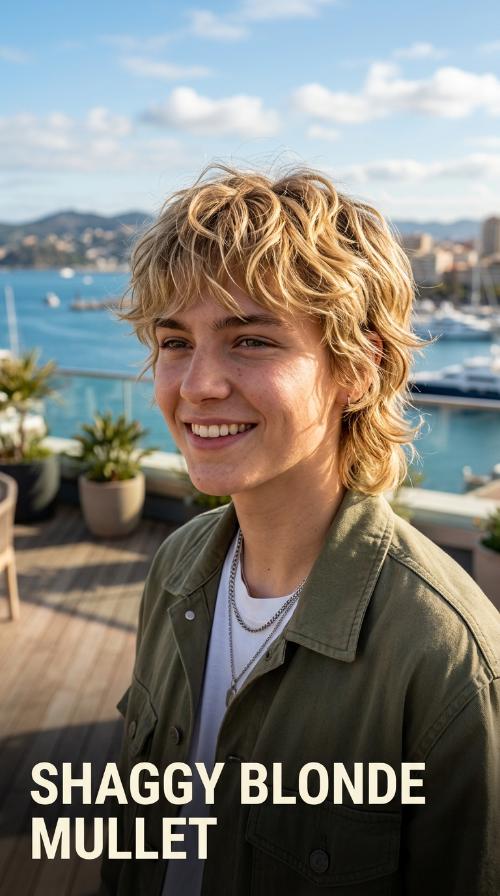 Shaggy Blonde Mullet