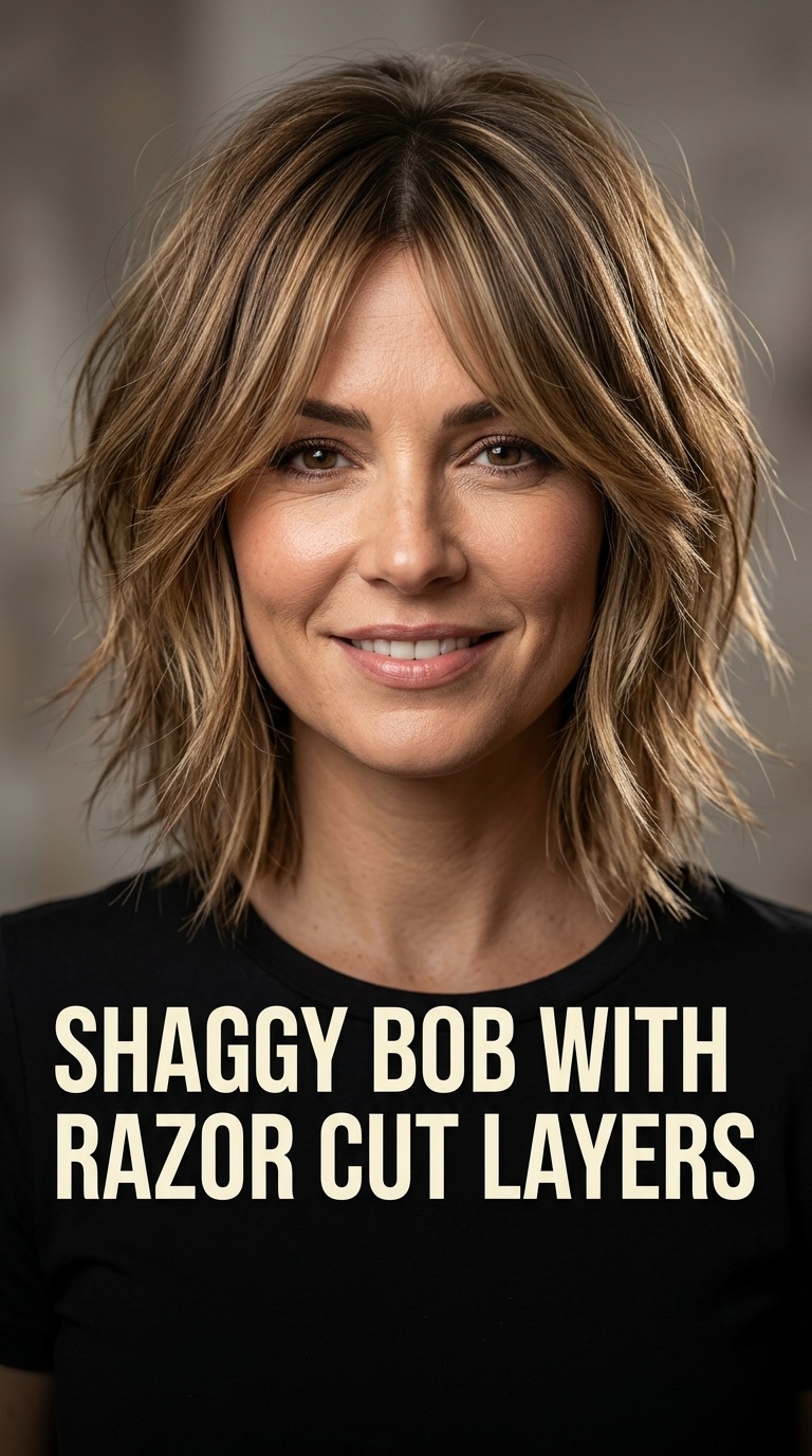 Shaggy Bob with Razor Cut Layers