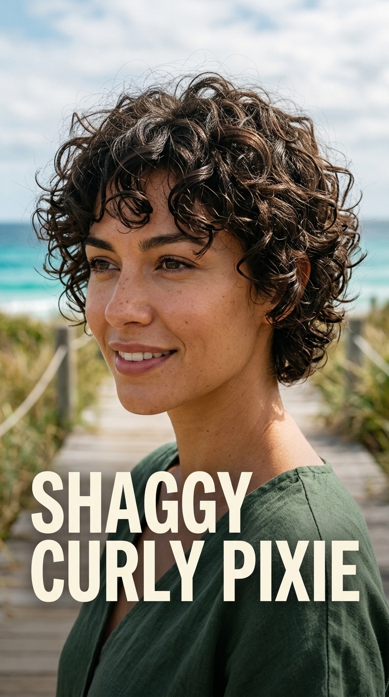 Shaggy Curly Pixie