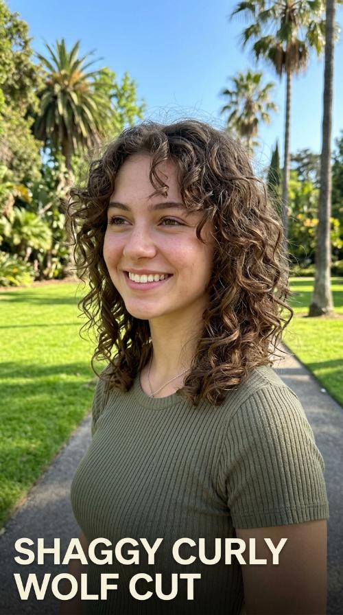 Shaggy Curly Wolf Cut