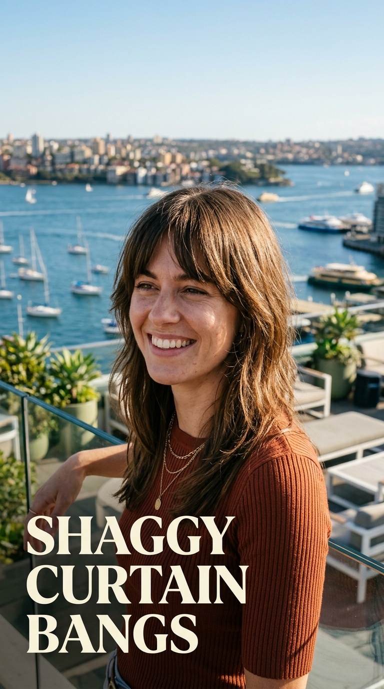 Shaggy Curtain Bangs