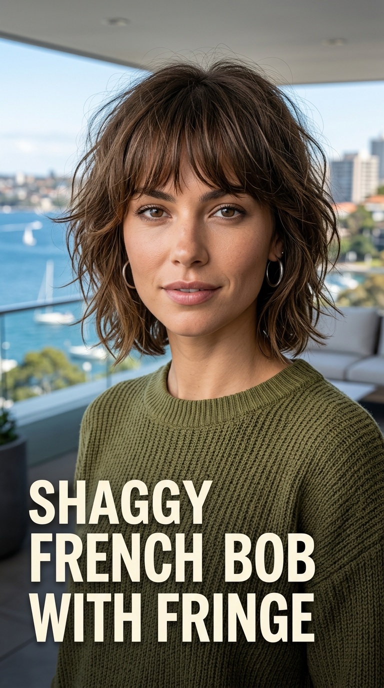 Shaggy French Bob with Fringe