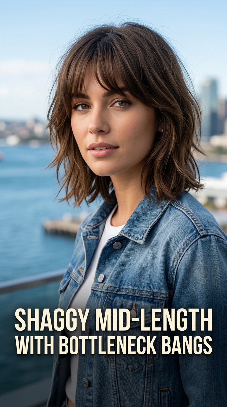 Shaggy Mid-Length with Bottleneck Bangs