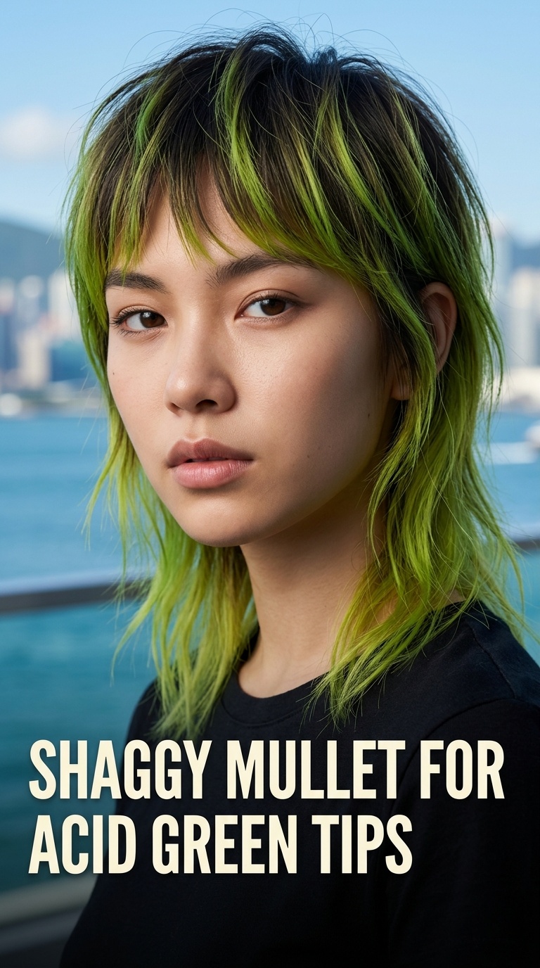 Shaggy Mullet for Acid Green Tips