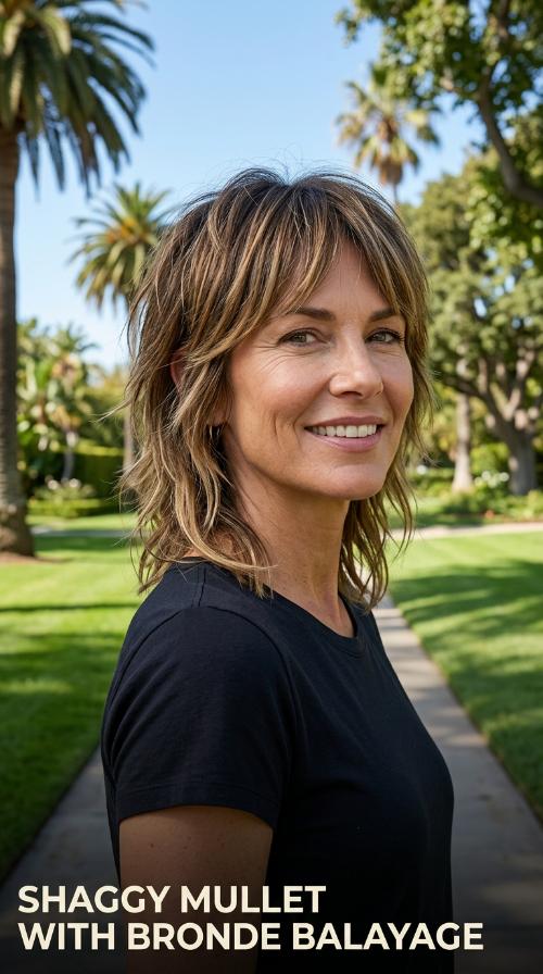 Shaggy Mullet with Bronde Balayage