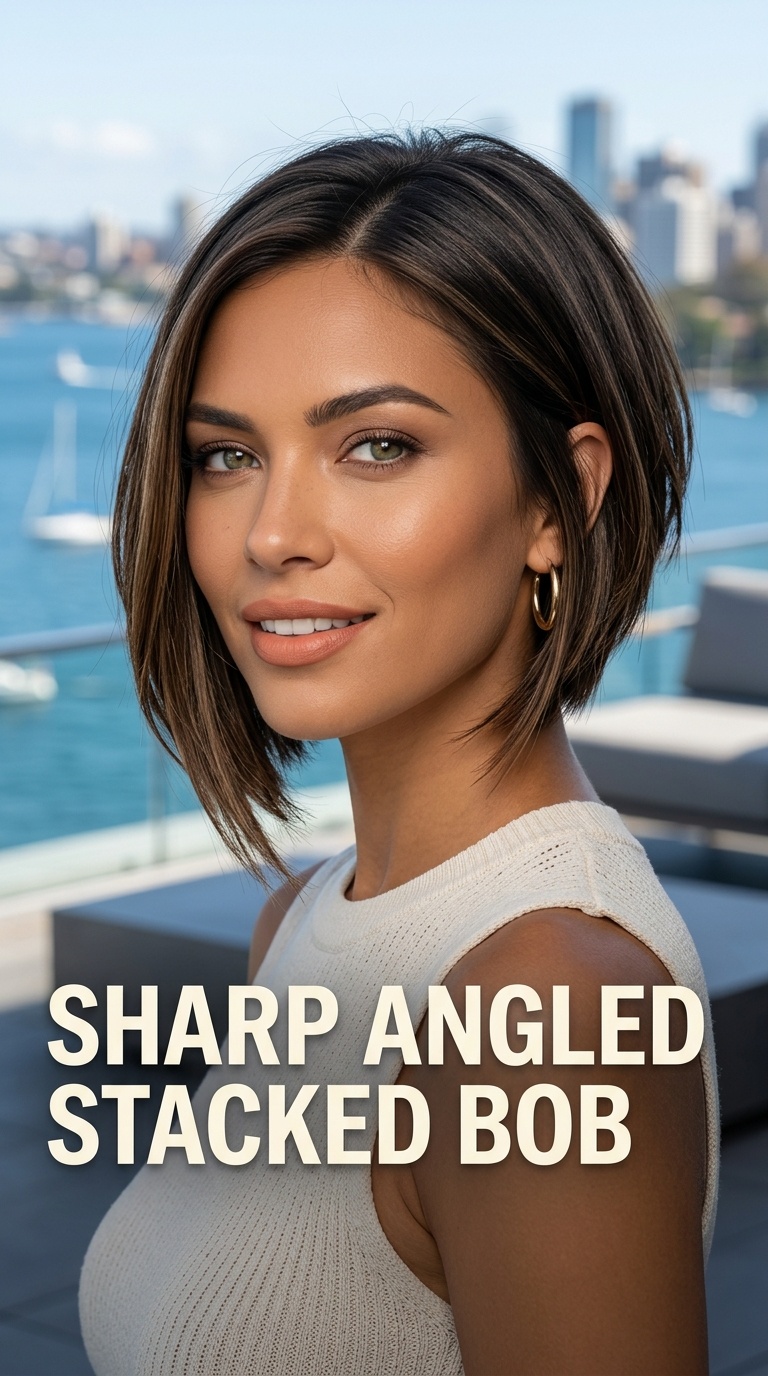 Sharp Angled Stacked Bob