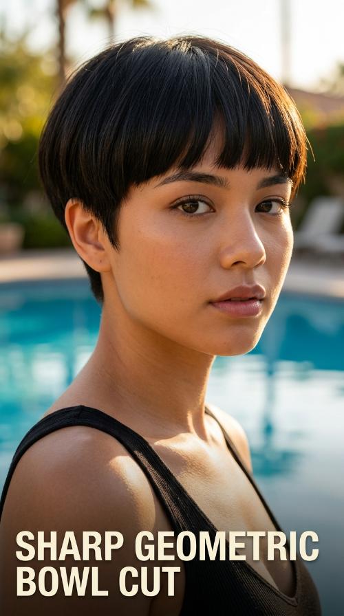 Sharp Geometric Bowl Cut