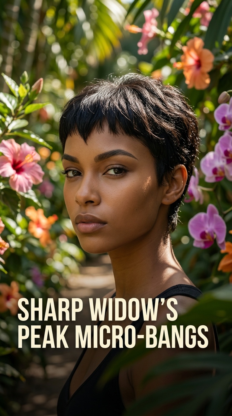Sharp Widow’s Peak Micro-Bangs