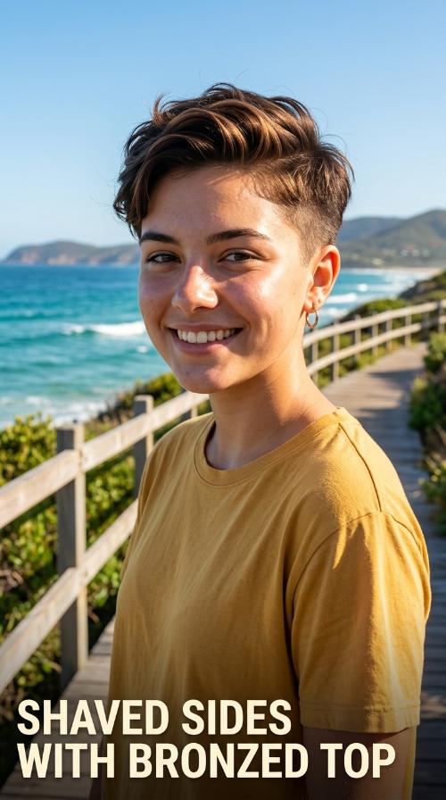 Shaved Sides with Bronzed Top