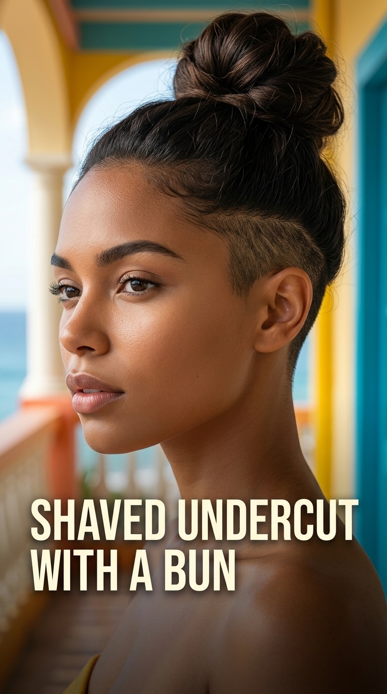 Shaved Undercut with a Bun