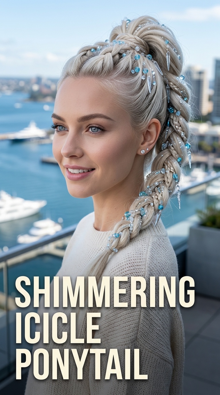 Shimmering Icicle Ponytail
