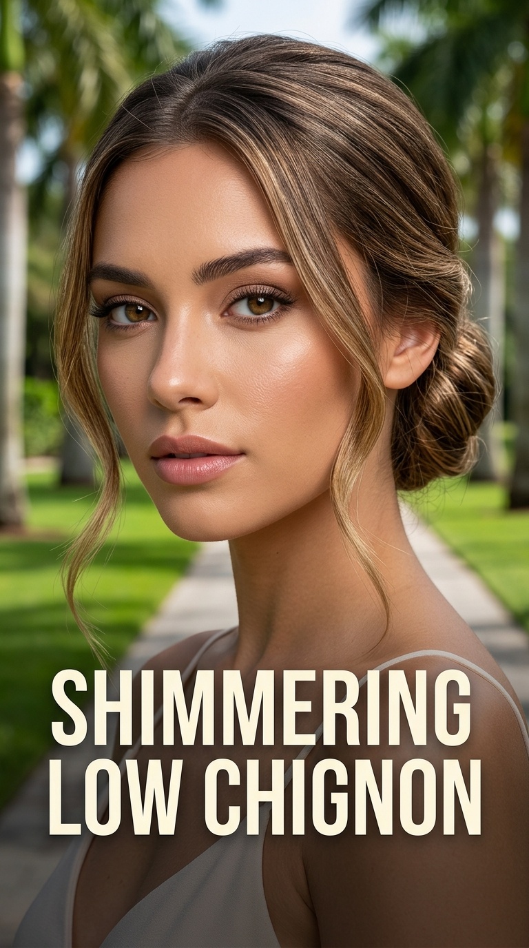 Shimmering Low Chignon