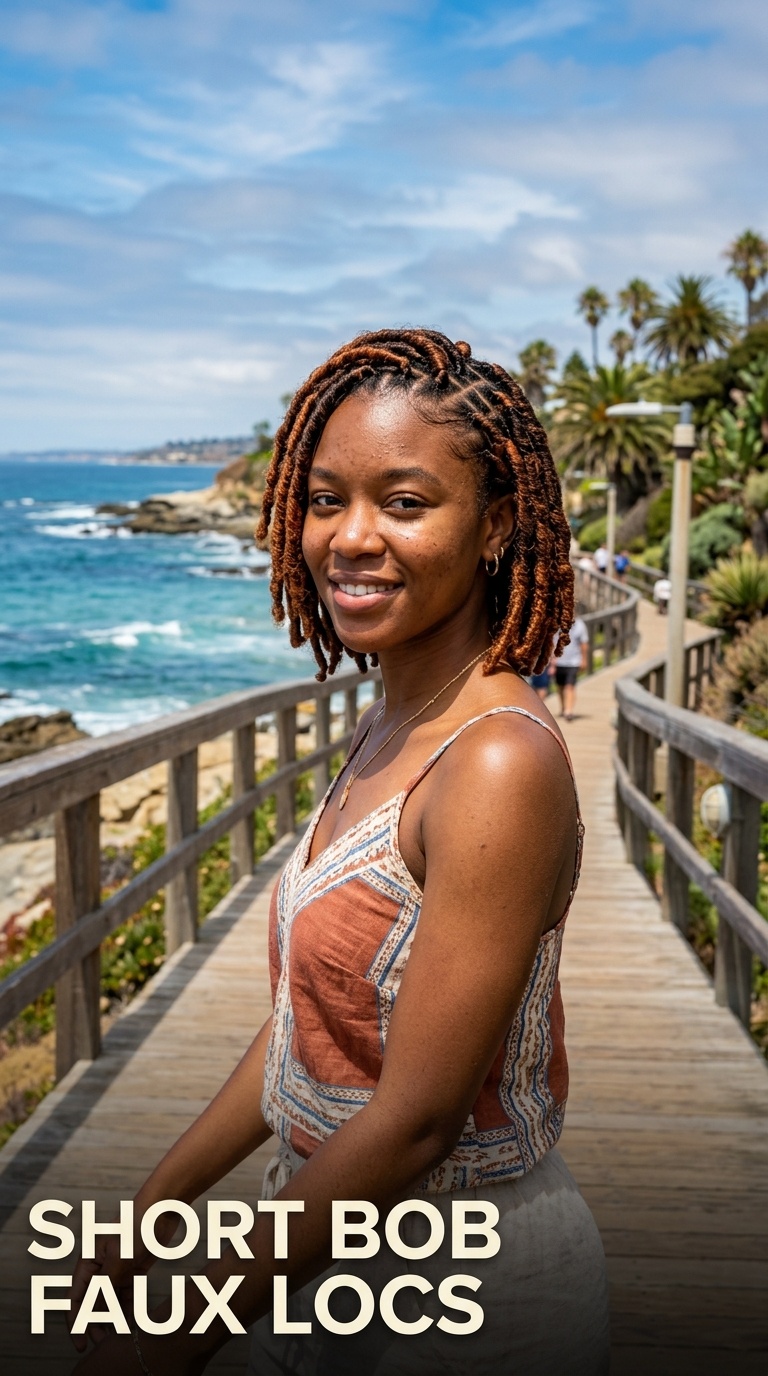 Short Bob Faux Locs