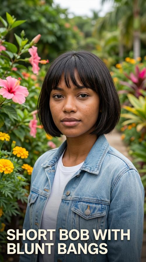 Short Bob with Blunt Bangs