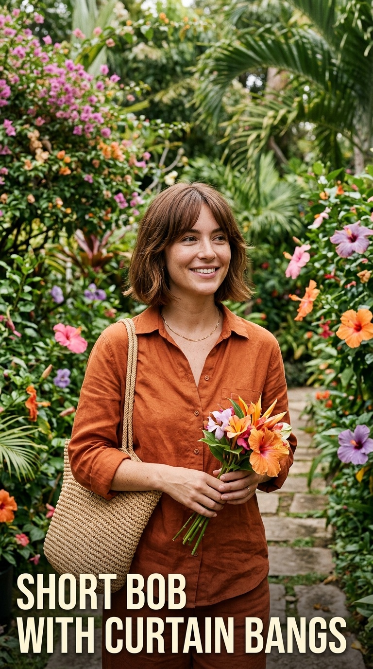 Short Bob with Curtain Bangs