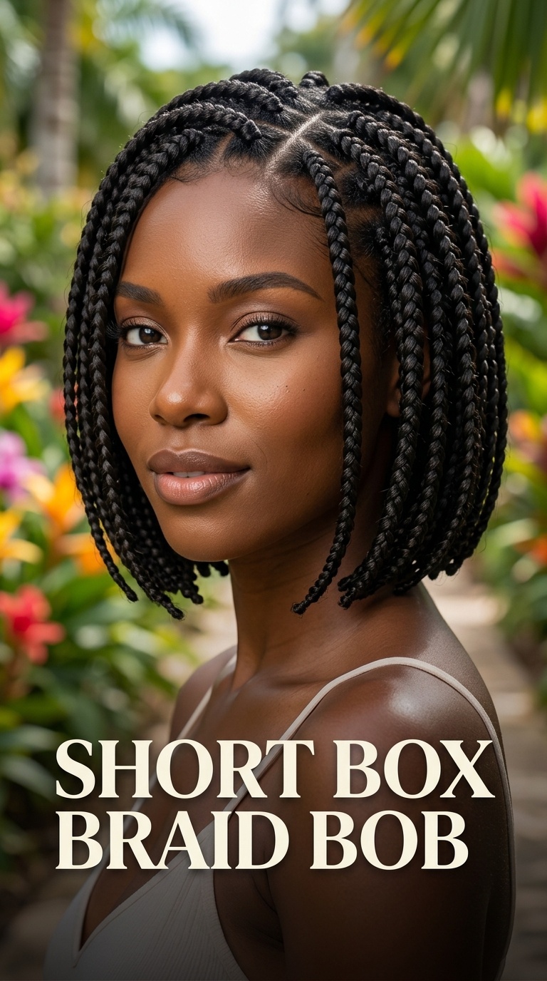 Short Box Braid Bob