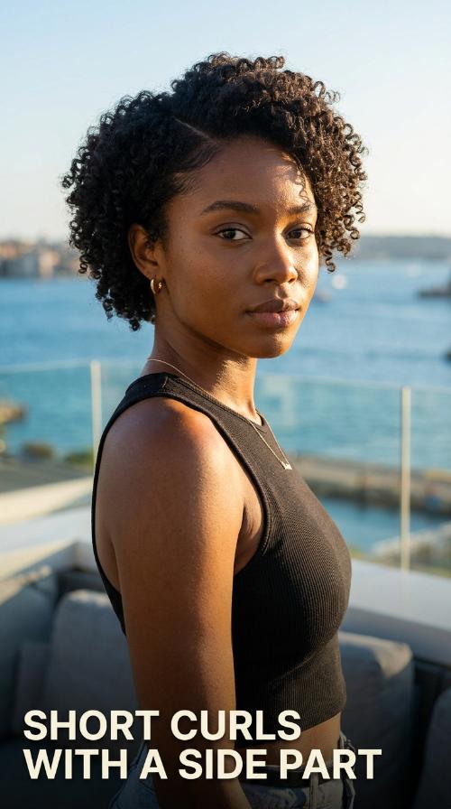 Short Curls with a Side Part
