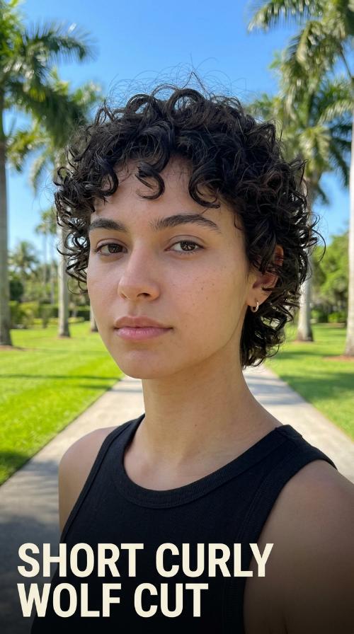 Short Curly Wolf Cut