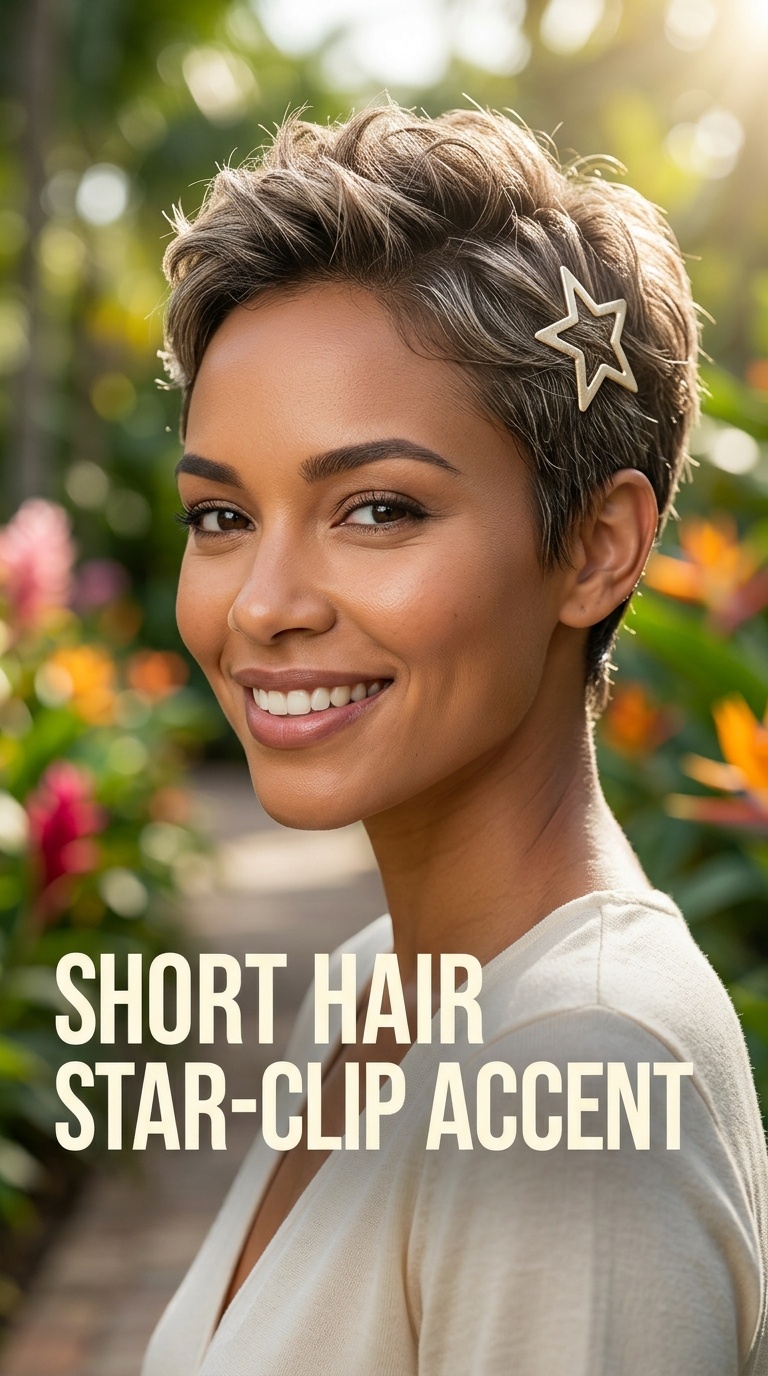 Short Hair Star-Clip Accent