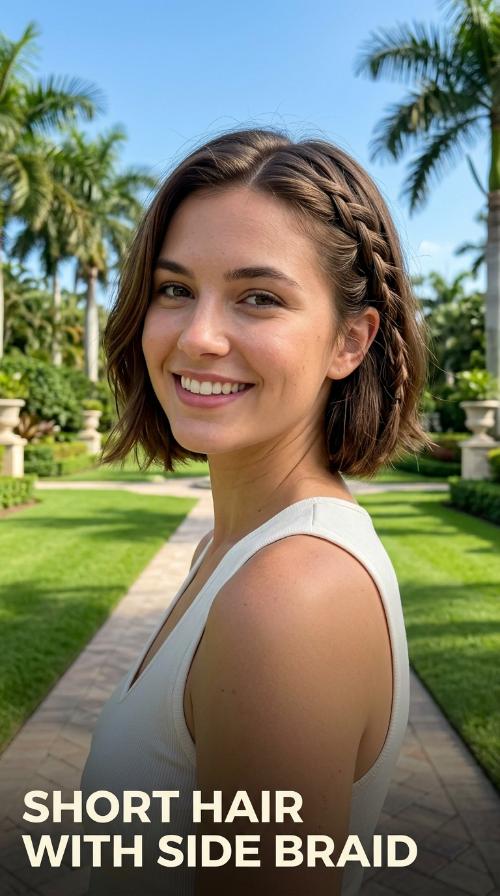 Short Hair with Side Braid