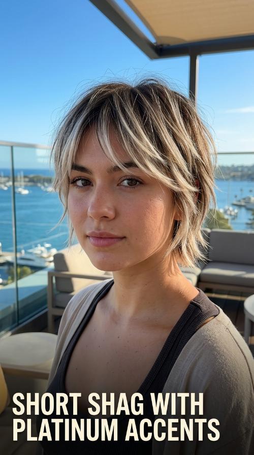 Short Shag with Platinum Accents