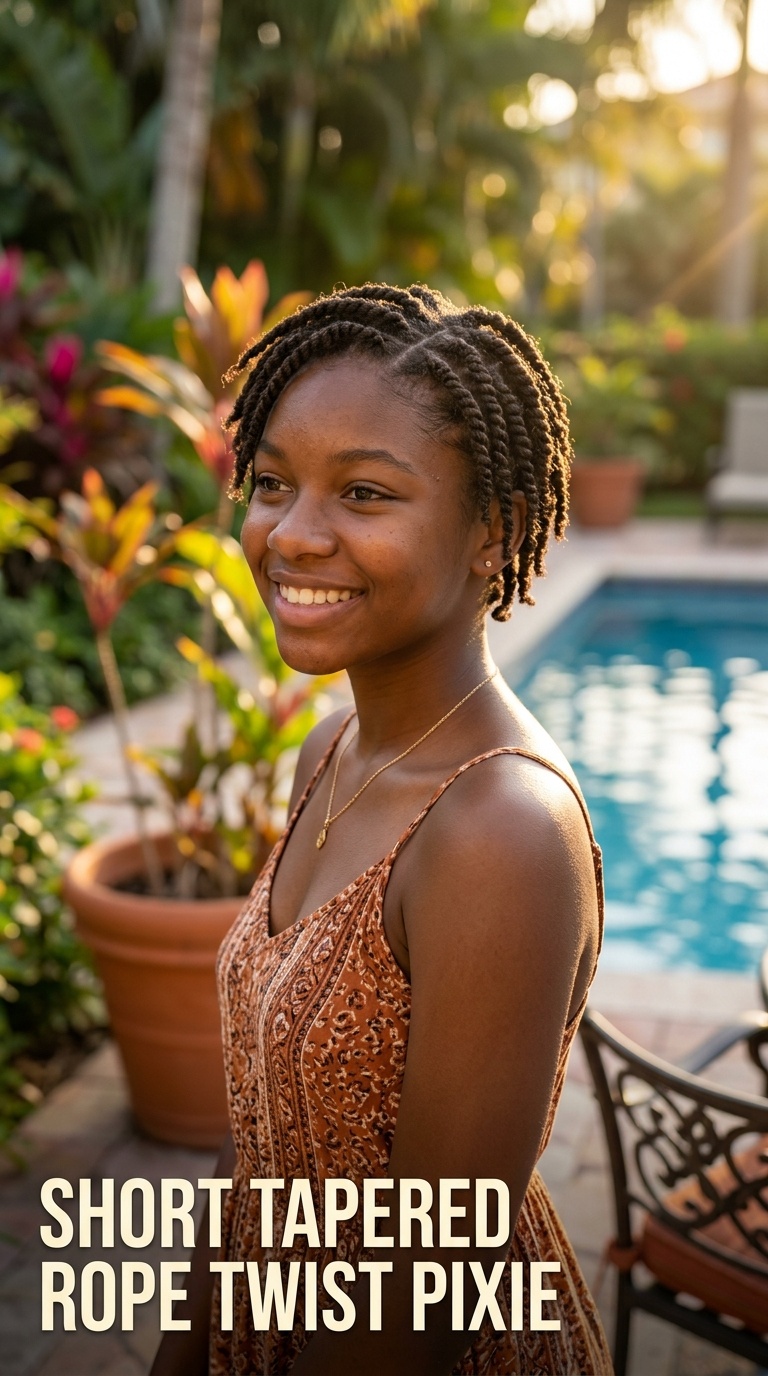 Short Tapered Rope Twist Pixie