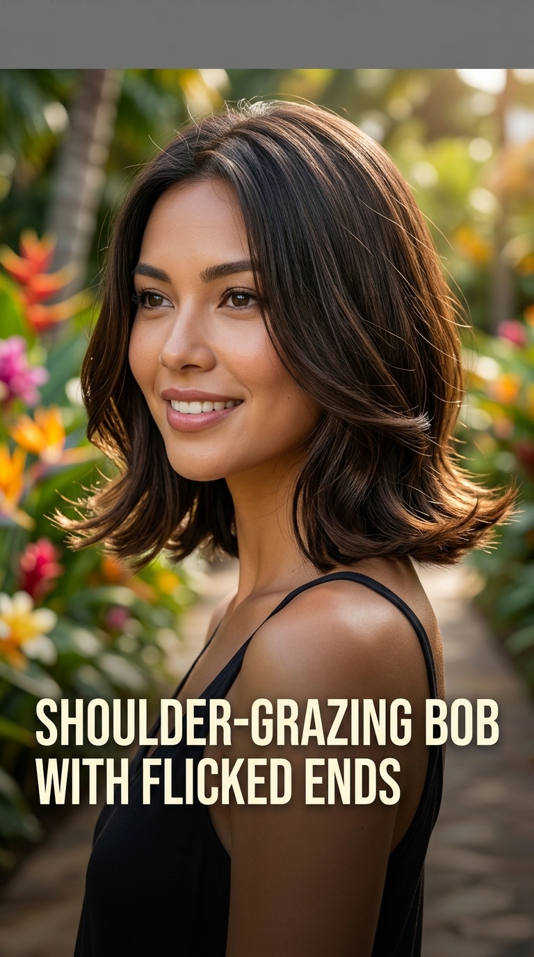 Shoulder-Grazing Bob with Flicked Ends