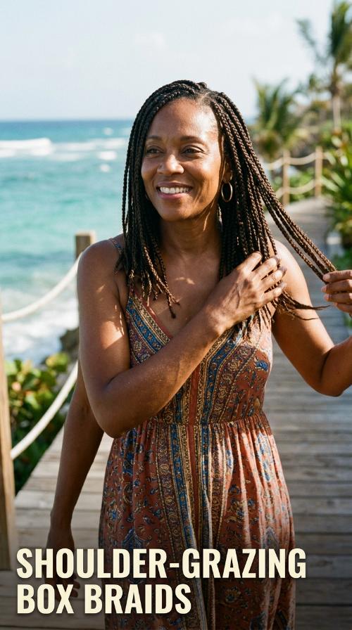 Shoulder-Grazing Box Braids