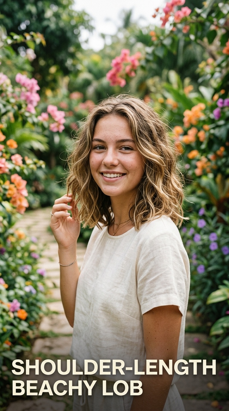 Shoulder-Length Beachy Lob