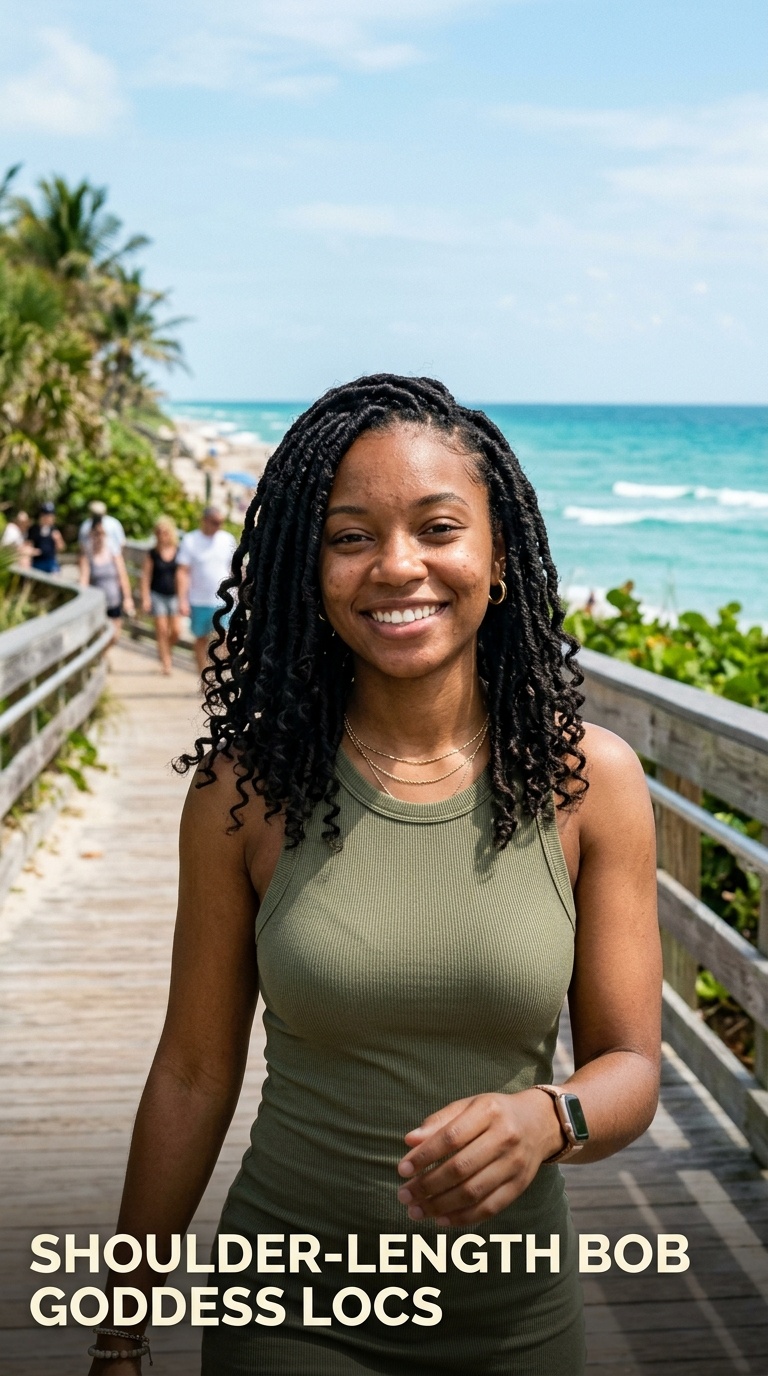 Shoulder-Length Bob Goddess Locs