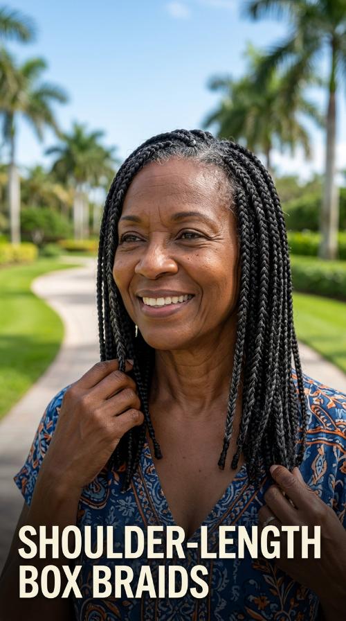 Shoulder-Length Box Braids
