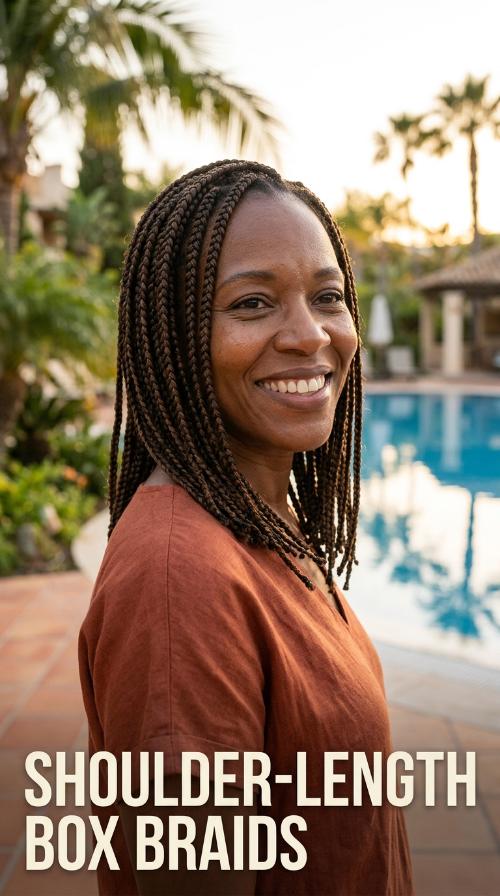 Shoulder-Length Box Braids