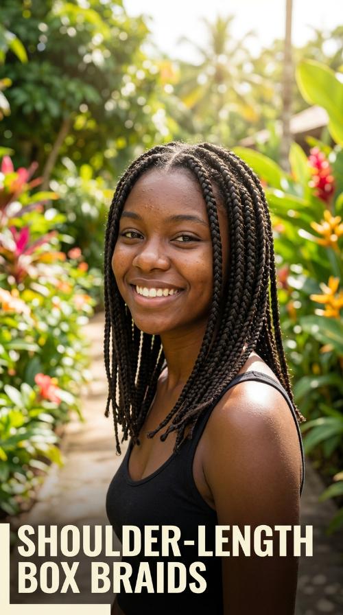 Shoulder-Length Box Braids