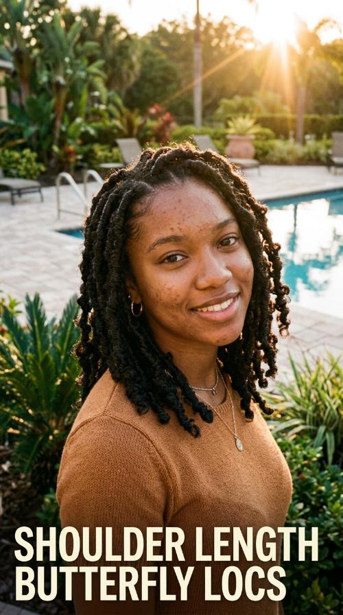 Shoulder Length Butterfly Locs