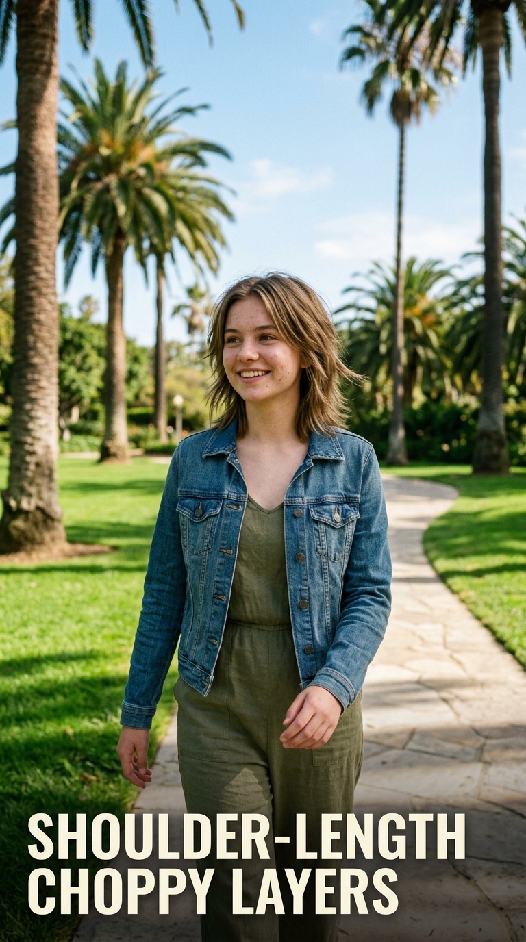 Shoulder-Length Choppy Layers