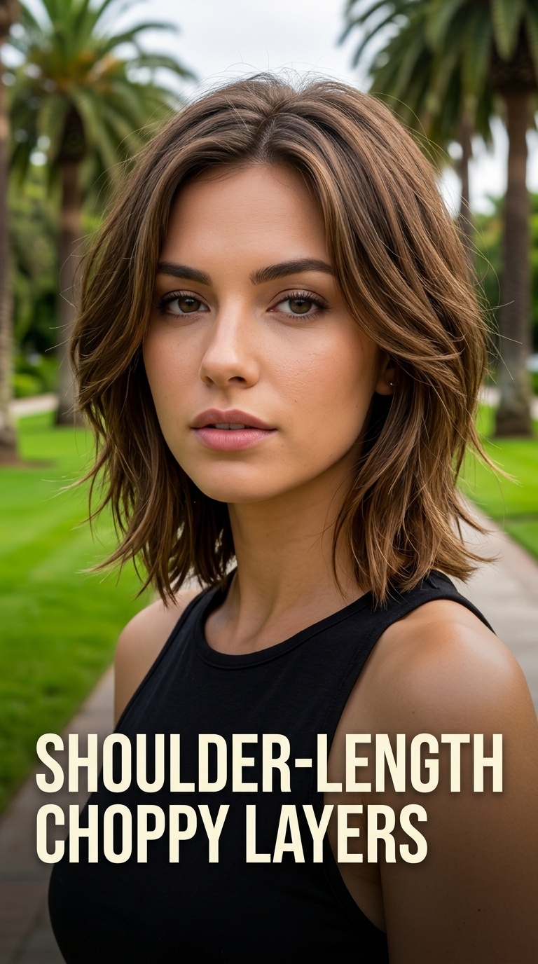 Shoulder-Length Choppy Layers