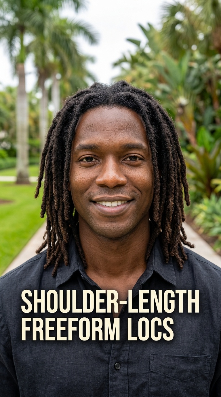 Shoulder-Length Freeform Locs
