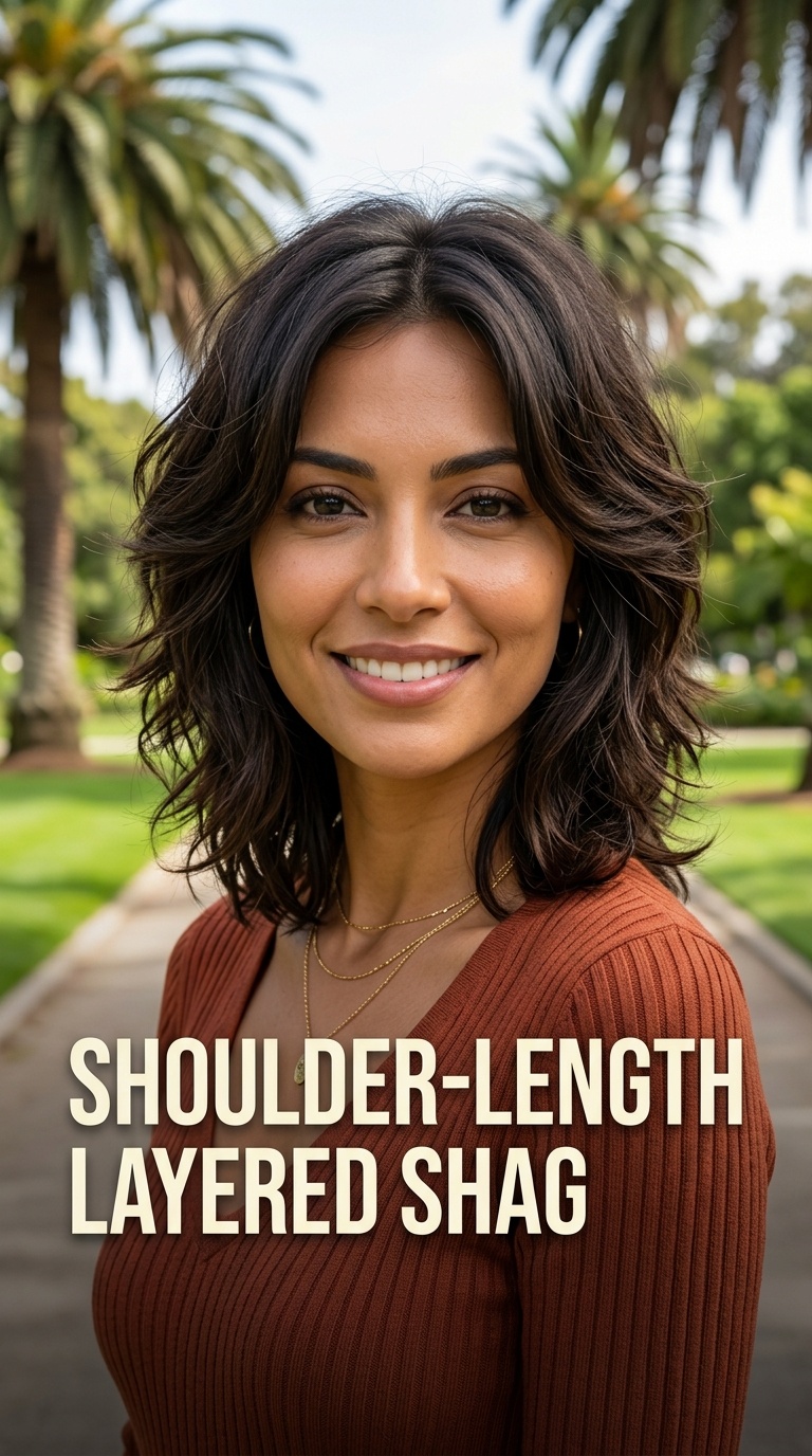 Shoulder-Length Layered Shag