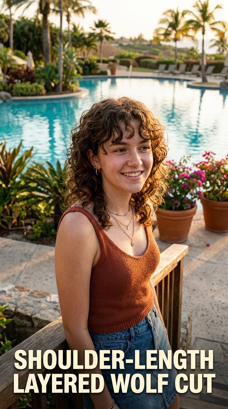 Shoulder-Length Layered Wolf Cut
