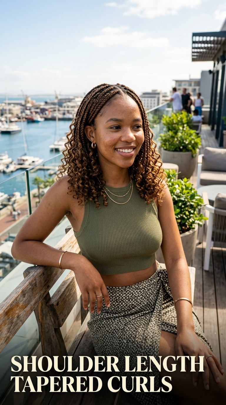 Shoulder Length Tapered Curls
