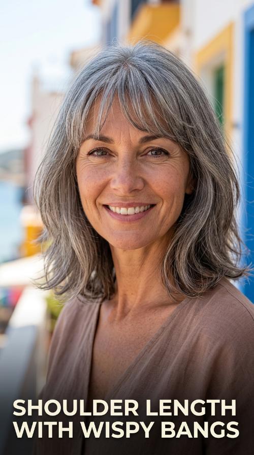 Shoulder Length with Wispy Bangs