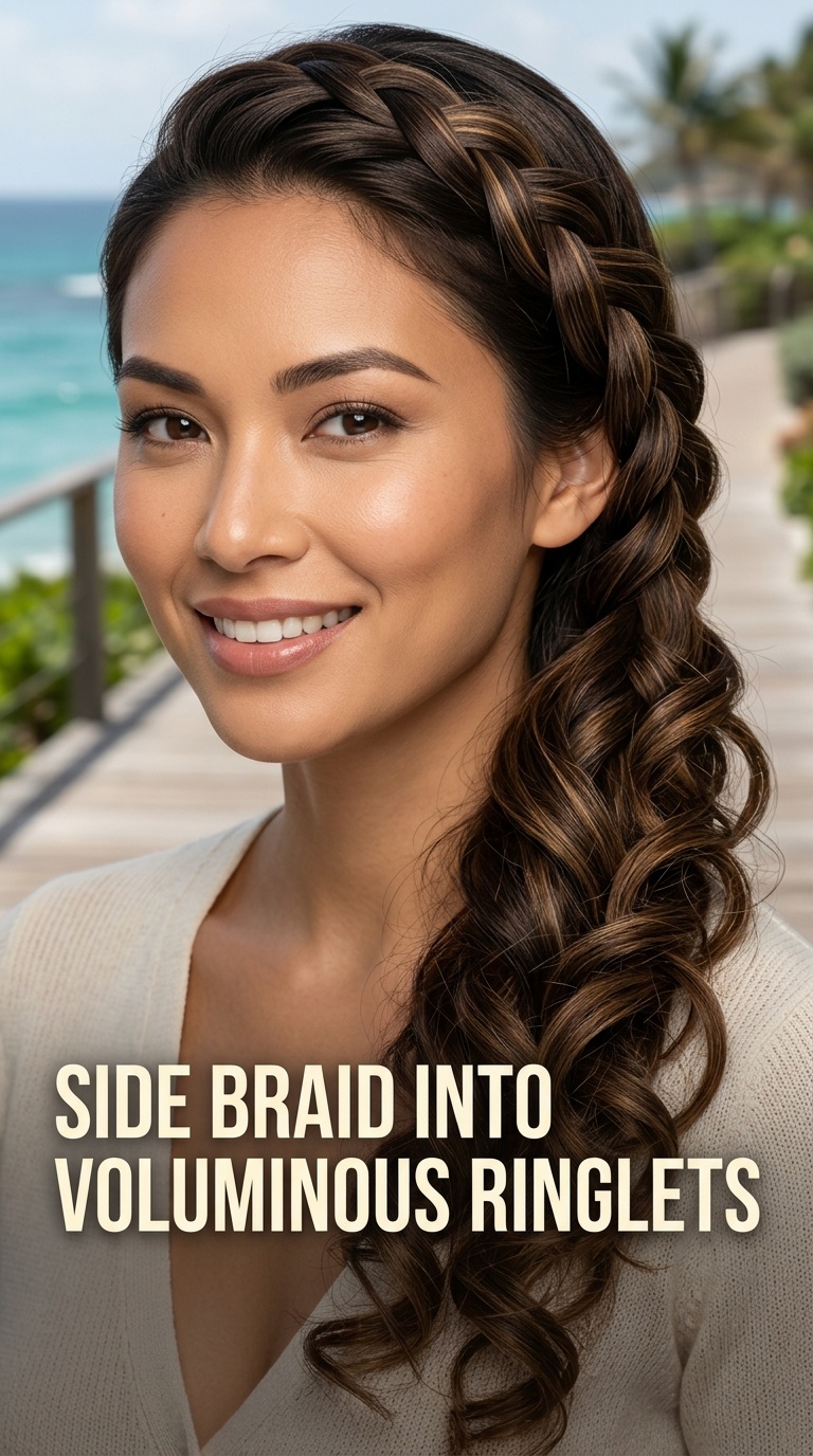 Side Braid into Voluminous Ringlets