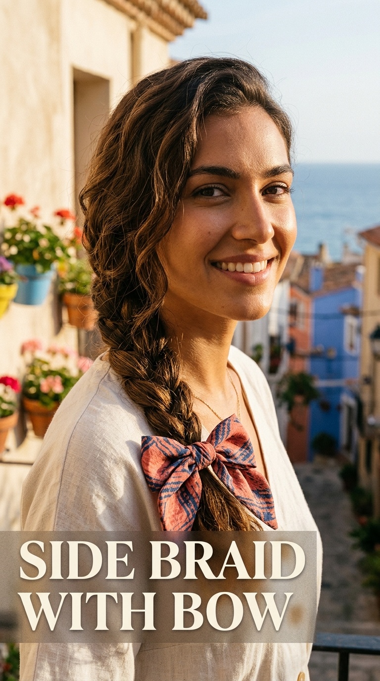 Side Braid with Bow