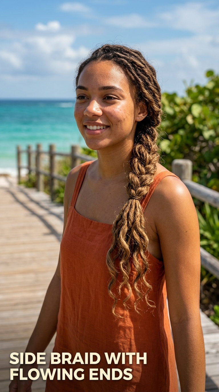 Side Braid with Flowing Ends